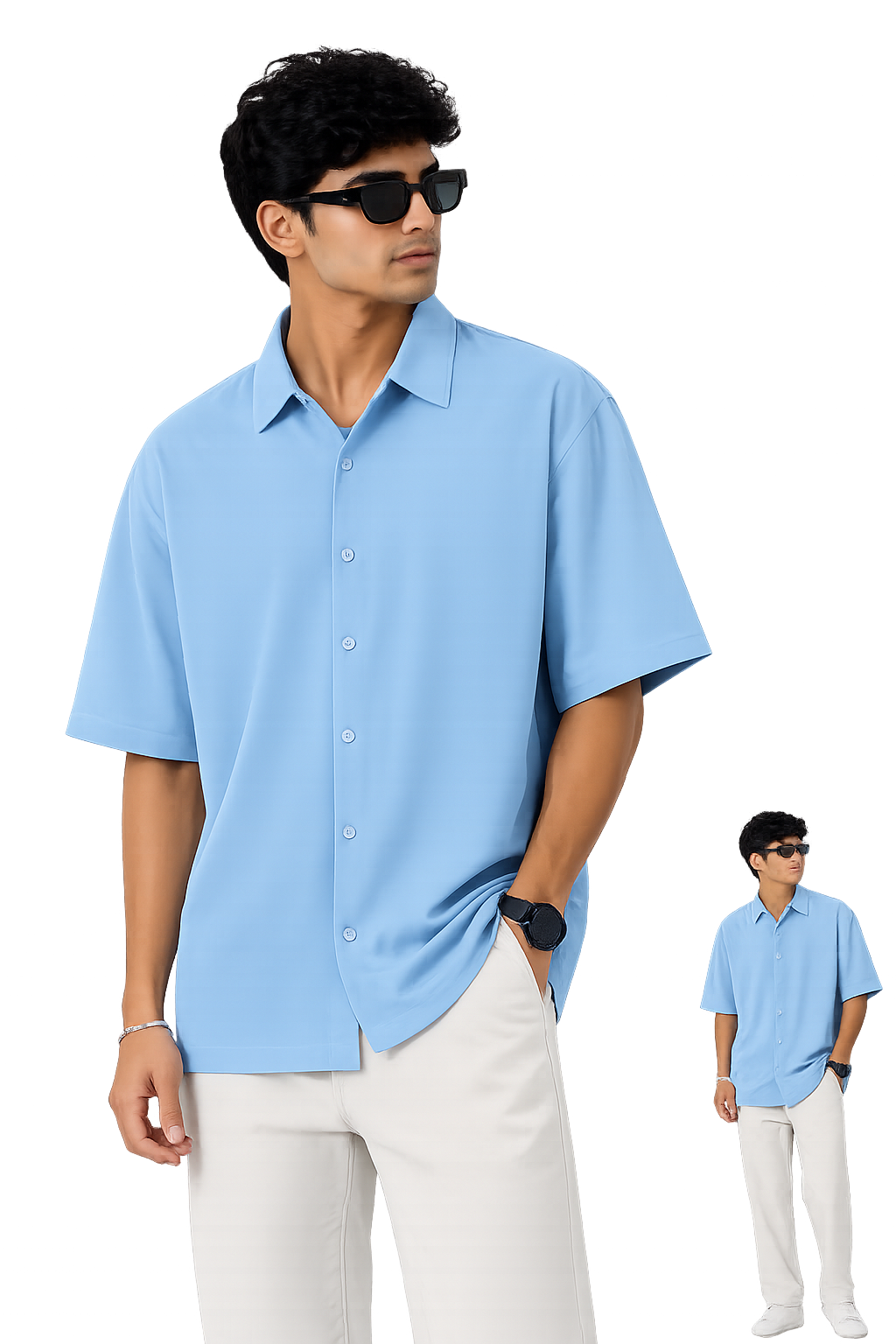 Oversized Shirt - Baby Blue
