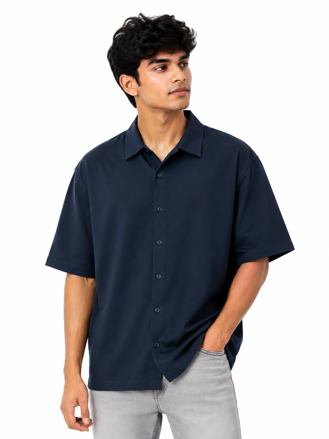 SuvyUni Oversized Shirt - Blue